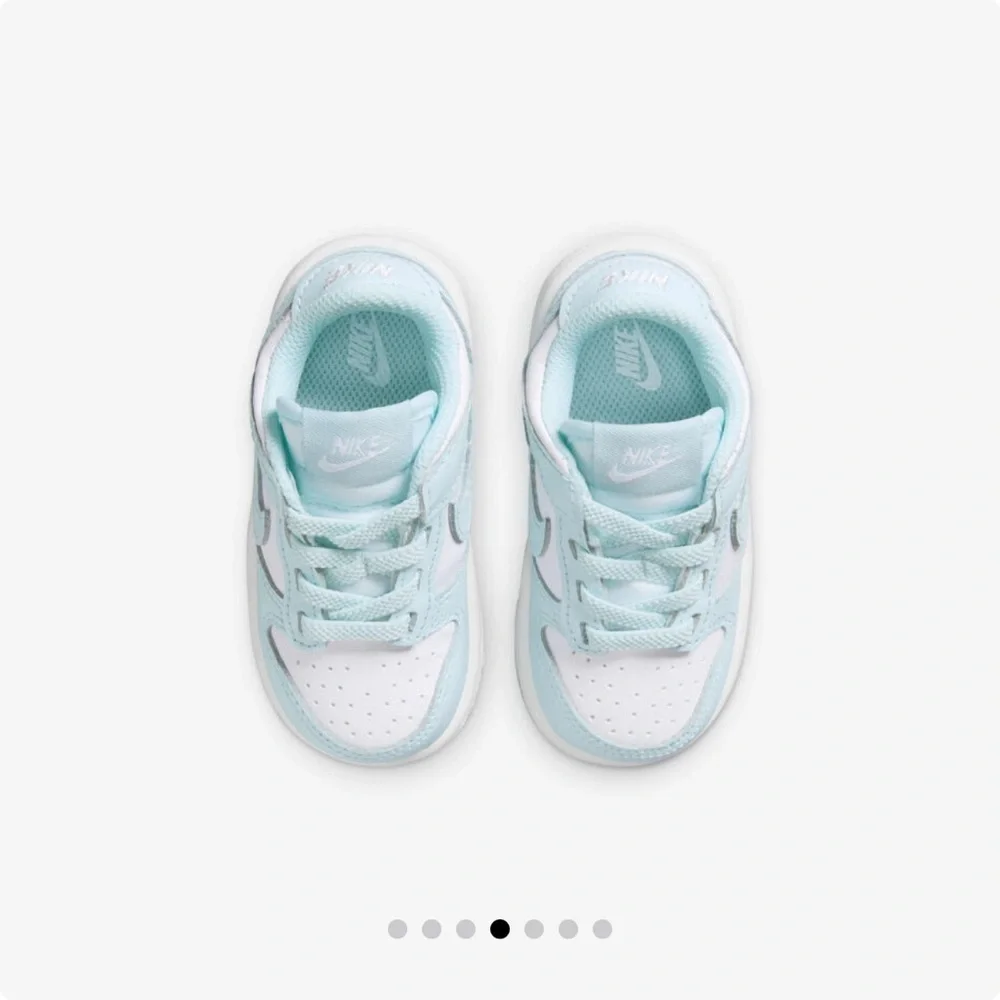 NEW Nike Baby Dunk Low White and Glacier Blue Size 4
